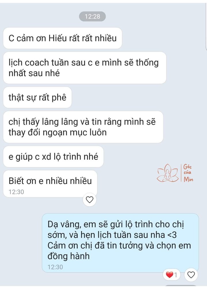 Cảm nhận học viên: chuyển hoá toàn diện sau coaching cùng Góc của Min